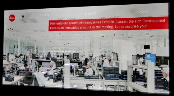 During my last visit to Wetzlar, part of the production line was covered and not visible to visitors with the sign "Here is an innovative product in the making. Let us surprise you!"